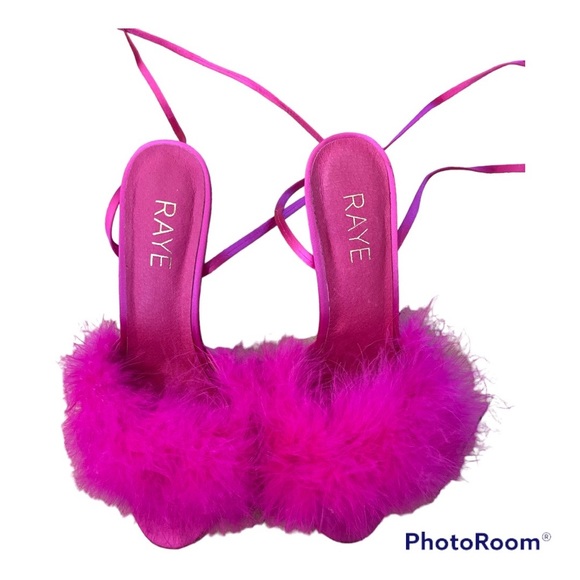 Farah feather lace up heel by raye - Picture 9 of 9